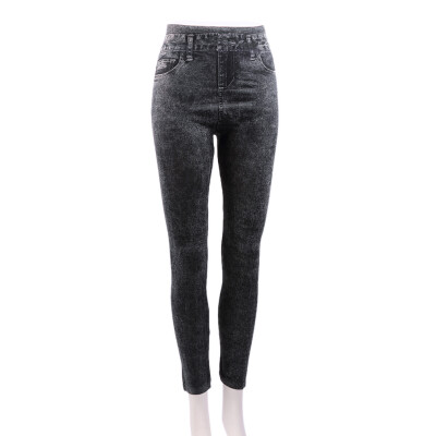 

Women Stretch Denim Jean Look Skinny Leggings Slim Jeggings Tight Pants