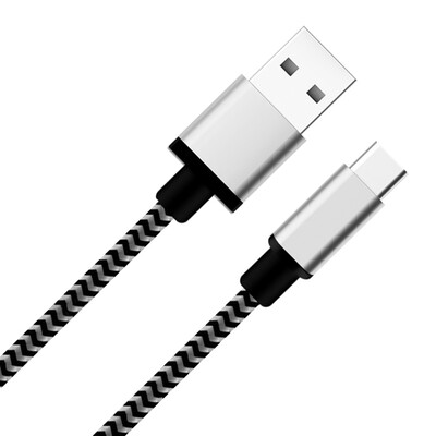 

Capshi Type-C data cable Andrews mobile phone charger line hemp rope 2 meters silver support Huawei P10 mate9 glory V8 Mang 5 Samsung S8 millet 5S6 music as