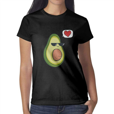 

Melinda Avocados Fresh Womens Black t Shirts Fashion Pretty Women Cotton tee Shirts