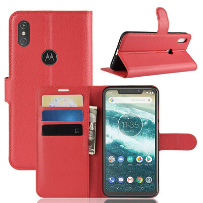 

for Motorola One Power Android One WIERSS Wallet Phone Case for Motorola One Flip Leather Cover Case Etui Fundas Capa Coque