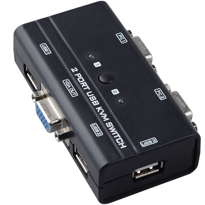 

Ferguson cabos F016 kvm switcher 2 ports with usb port 2 in 1 out controller keyboard mouse 2 way monitor sharing device