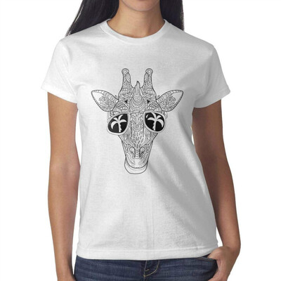 

Melinda Always Be Yourself Giraffe Womens White Tshirts Cotton Leisure T-Shirts