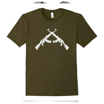 

AK-47 Crossed Silhouette T Shirt - Machine Gun Tee