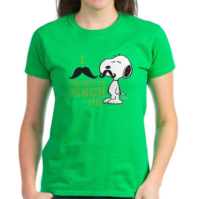 

CafePress - Snoopy - Mustache Your Not to Womens Dark T-Shirt - Womens Cotton T-Shirt
