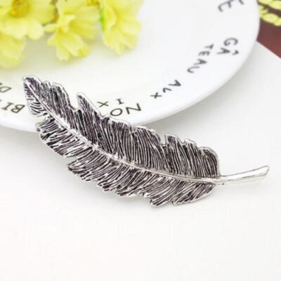 

Shiny Leaf Shape Metal Clip Barrette Hair Clips Headwear Women Girl Hair -GOLD