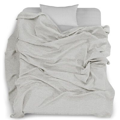 

Sanli cotton Korean striped towel is Lingge suture air conditioning blanket home office lunch break four seasons general blanket single 150 × 200cm generation color