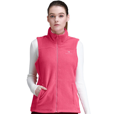 

CAMEL CROWN Fleece Vest Women Full-Zip Sleeveless Jacket Plus Size with Pocket Lightweight Casual Gilet