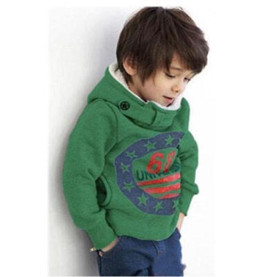 

US STOCK Toddler Kid Boys Girls Sweatshirt Hooded Hoodies Coat Tops Pullover