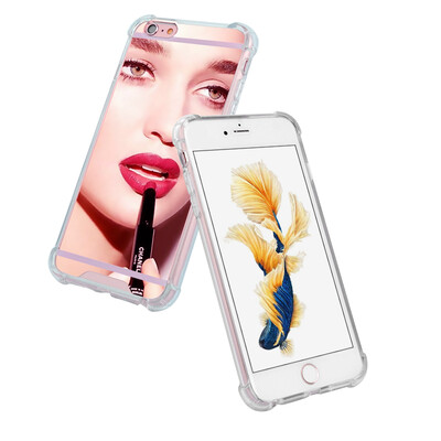 

ESCASE phone case Apple iPhone 6splus phone mirror phone case metal texture phone cover shatter-resistant phone shell soft shell 55 inches elegant rose