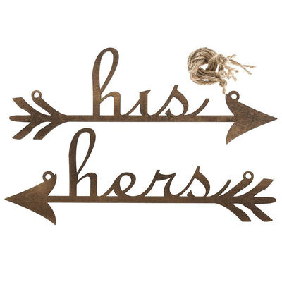 

UpperX His And Hers Arrow Chair Signs For Wedding Decoration Home Decor Wood