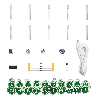 

DIY Full Color LED Flashing Christmas Snowman Music Box Kit Built-in 14 Backlight & Songs Christmas Soldering Assemble Kit