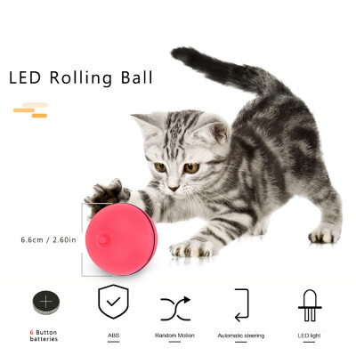 

Cat Toy Rolling Ball LED Red Light Motion Activated Ball Pet Interactive Toy with Batteries