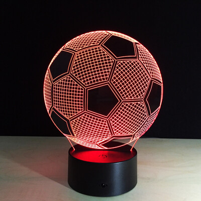 

Yeduo New Creative Football Shape 3D Illusion Night Light 7COLORS Changeable for Bedroom Decoration