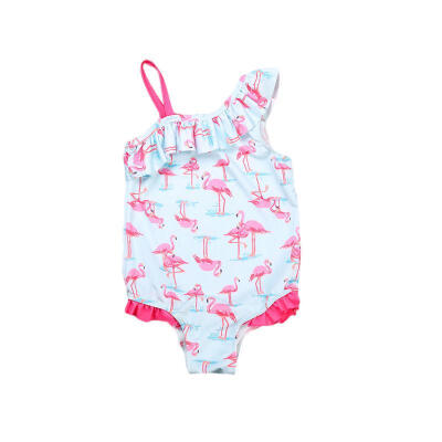 

Kids Baby Girls Flamingo Bikini Bathing Suit Swimwear One Piece Swimsuit 2-7Y ch