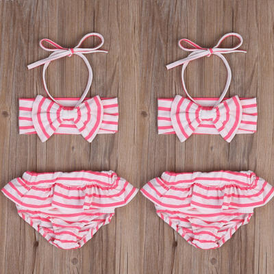 

UK Stock Striped Kids Baby Girls Bikini Set Swimwear Swimsuit Beachwear Clothes