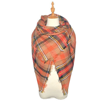 

Outdoor Womens Plaid Blanket Winter Scarf Warm Cozy Tartan Wrap Oversized Shawl Cape
