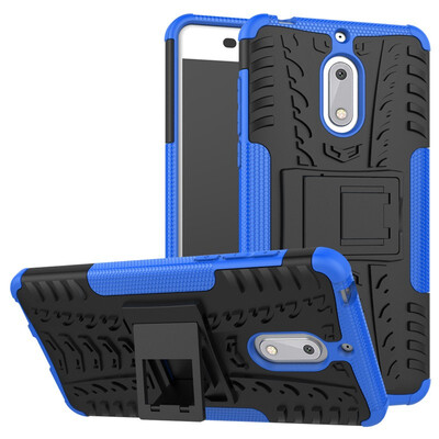 

Fivice Nokia 6 Case TPU anti-fall tire pattern back clip bracket phone case