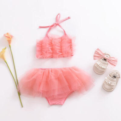 

Newborn Baby Girls Tulle Outfits Sleeveless Tops VestTutu Dress Shorts Clothes