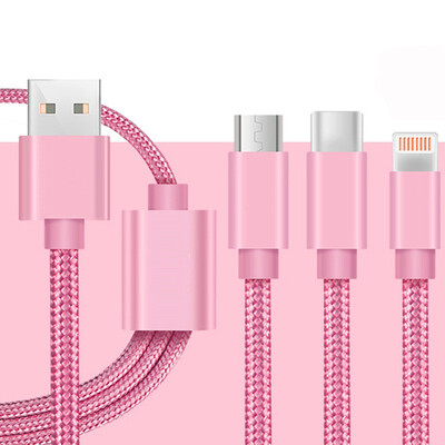 

3 in 1 Micro USB Lightning 8PIN Type-C USB Cable 12M Fast Charger High Speed Data Sync Useful Convenient USB Cable