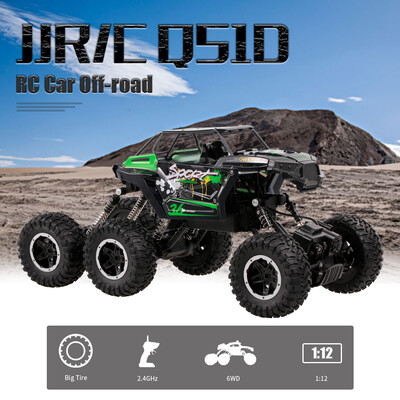 

JJRC Q51E 112 RC Car Off-road 24GHz 6WD Military Truck with Headlight for Kids Gift