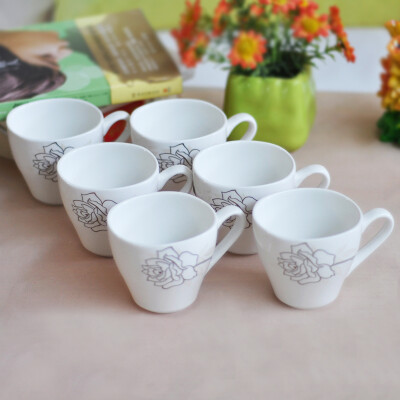 

Jingdong Supermarket Ya Cheng Tak arst Ya Hang ceramic mugs simple coffee cup white quartet set 6 loaded