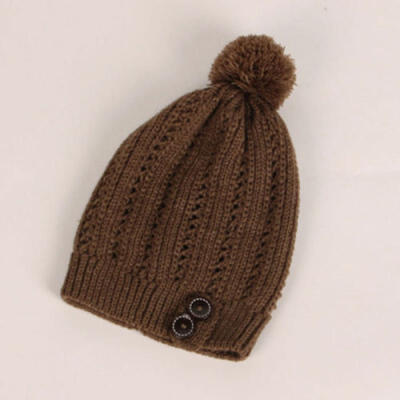 

Fashion Women Winter Warm Ski Cable Wool Knit Knitted Bobble Pom Beanie Cap Hat