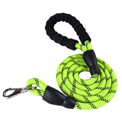 

15m Nylon Round Reflective Dog Leash with Comfortable Padded Handle Night Safety Pulling Rope Training Walking Leash Pet Supplies