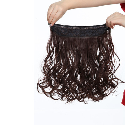 

Invisible Wire No Clips in Hair Extensions Secret Fish Line Hairpieces Silky Straight real natural Synthetic