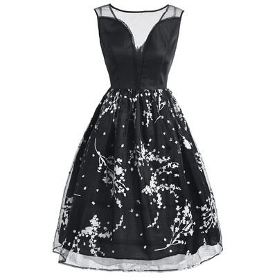 

Mesh Floral Overlay Dress