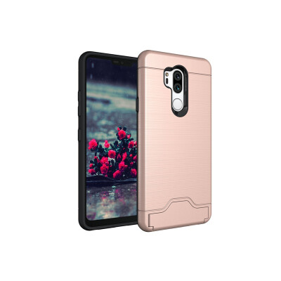 

Fivice LG G7 Case TPU all-inclusive anti-drop brushed card with bracket mobile phone case