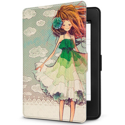 

Natusun K5-04 Kindle 958 Protector / Case Kindle Paperwhite 1/2/3 Электрическая бумажная книга Спальный кожаный чехол Окрашенная девушка