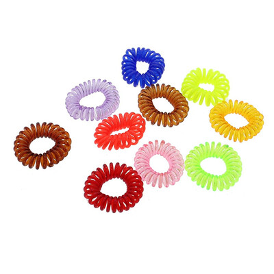 

10pcs Spiral Fashion Women's Elastic Rubber Band Ponytail Hair Tie Rope Bobbles