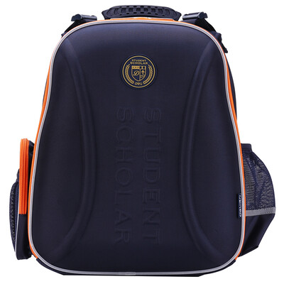 

Deli) 8687 EVA anti-splashing fabric primary and secondary students multi-layer with a reflective large-capacity bag shoulder strap adjustment mesh backplane dark blue