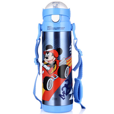 

Disney DISNEY Child Insulation Cup Baby Cartoon Belt Stretcher Insulation Pot 500ML Mickey Blue