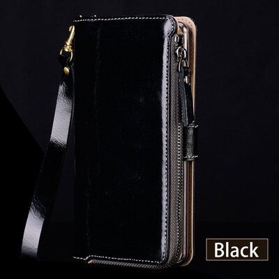 

Leather phone case for iphone 6 6s 7 8 Plus X Xs Max zip phone case flip phone case for 6p 7p 8p Xr case