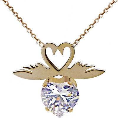

YISHIZHIAI Double Swan Pendant Simple Necklace with Diamond Fashion Clavicle Necklace 4493