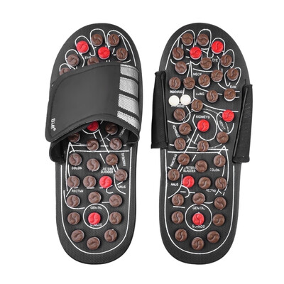 

Acupressure Massage Slipper Foot Massager Jade Stone Acupoint Massage Slippers Shoes Reflexology Sandals for Men Women Black SML