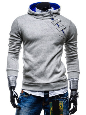 

Cotton Blends Stand Collar Zip-Front Pullover Hoodie