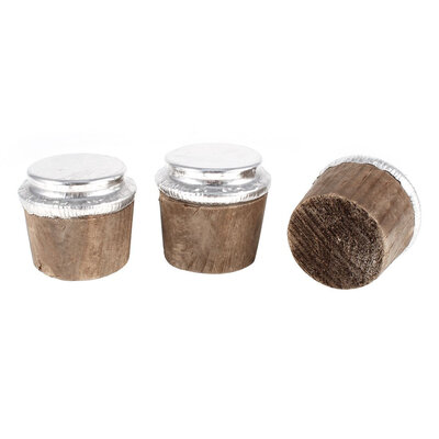 

UpperX 37mm Bottom diameter wood bottle thermos bottle cork silver tone 3 pieces