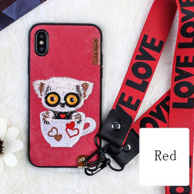 

New iphone8 Case Embroidery Cute Mobile Phone Shell Cartoon Animal iPhone  Phone Case