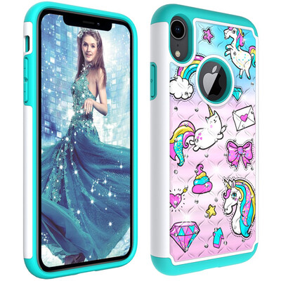 

Apple Diamond Hard PC Iphone XR Cases Non Slip TPU Drop Protection Compatible with Iphone XR