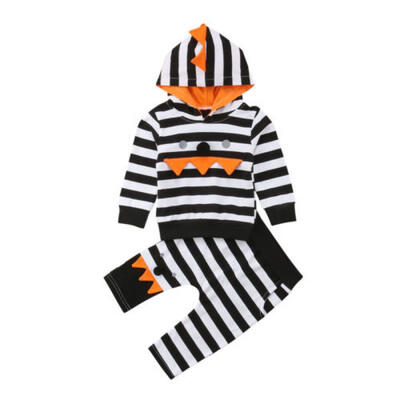 

UK Baby Girl Boy Dinosaur Hooded Hoodie Top Pants Trousers Outfit Set Clothes