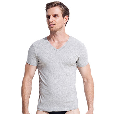 

Seven Wolves Men&39s Short Sleeve T-Shirt Men&39s V-Neck Bottom Shirt Summer Sports 98714 Light Ma Gray