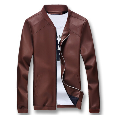 

Fashion Men PU Jackets Autumn 2016 Winter Men Leather Coats Slim Fits Mens Casual Coats Jackets Plus Size  Hot Sale 4 Colors