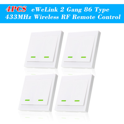 

5PCS eWeLink Push Button Wall Light Switch Remote Controller 3 Gang 86 Type ONOff Switch Panel 433MHz Wireless RF Remote Control