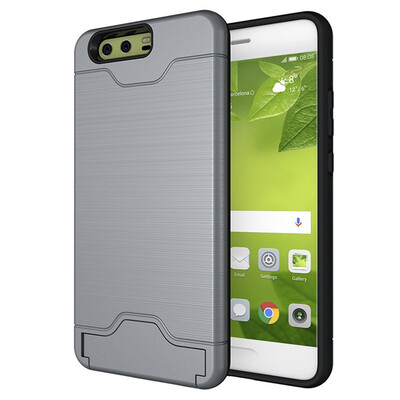 

Fivice Huawei P10 Plus Case TPU all-inclusive anti-drop brushed card with bracket mobile phone case