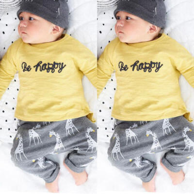 

Infant Newborn Baby Girl Boy Shirt TopsPants Trousers 2PCS Outfit Clothes