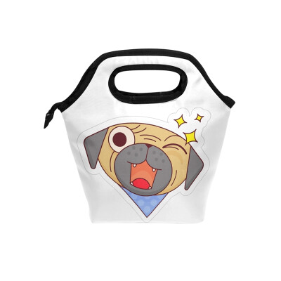 

Lunch Tote Bag Cute Dog Travel Picnic Insulated Lunch Handbags Portable Zipper Lunch Bag Box