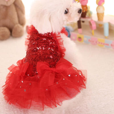 

Dog Cat Tutu Dress Lace Skirt Pet Puppy Dog Princess Wedding Apparel Clothes AU