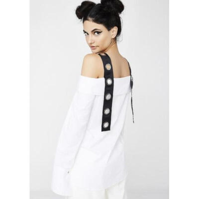 

Womens Sling Casual Long Sleeve Tops Shirt Ladies Loose T-shirt Blouse White